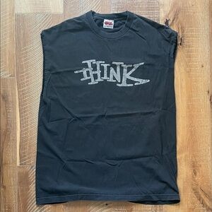 Think Black Sleeveless Tee - Short Sleeve